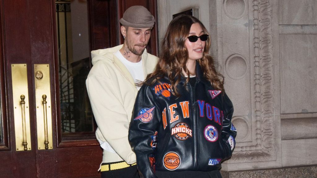 Justin Bieber and Hailey Bieber are seen on February 1, 2025 in New York City.
