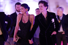 Kylie Jenner and Timothee Chalamet attend the red carpet during the 70th David Di Donatello at Cinecitta Studios on May 07, 2025 in Rome, Italy.