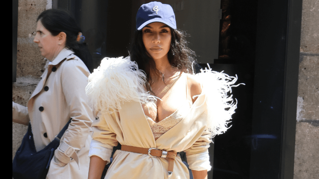 Kim Kardashian is seen going shopping on May 14, 2025 in Paris, France.
