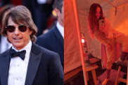 Tom Cruise attends the "Mission Impossible - The Final Reckoning" red carpet at the 78th annual Cannes Film Festival at Palais des Festivals on May 14, 2025 in Cannes, France, Ana de Armas