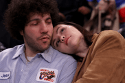 Benny Blanco and Selena Gomez attend the game between the New York Knicks and the Boston Celtics at Madison Square Garden on April 08, 2025 in New York City.