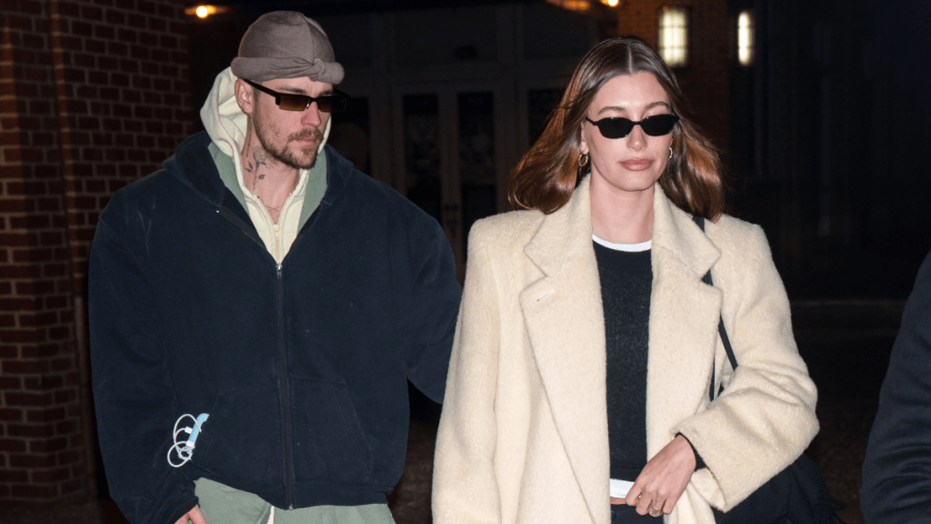 Justin Bieber and Hailey Bieber are seen on February 05, 2025 in New York City.