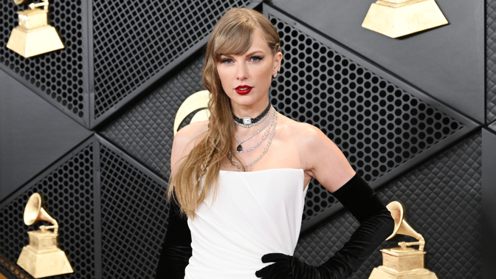 Taylor Swift at the 66th Annual GRAMMY Awards held at Crypto.com Arena on February 4, 2024 in Los Angeles, California.