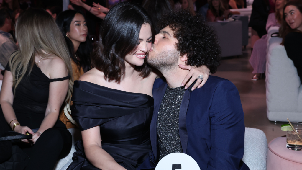 Selena Gomez and Benny Blanco attend the Second Annual Rare Impact Fund Benefit Supporting Youth Mental Health, hosted by Selena Gomez, at Nya Studios on October 24, 2024 in Los Angeles, California.