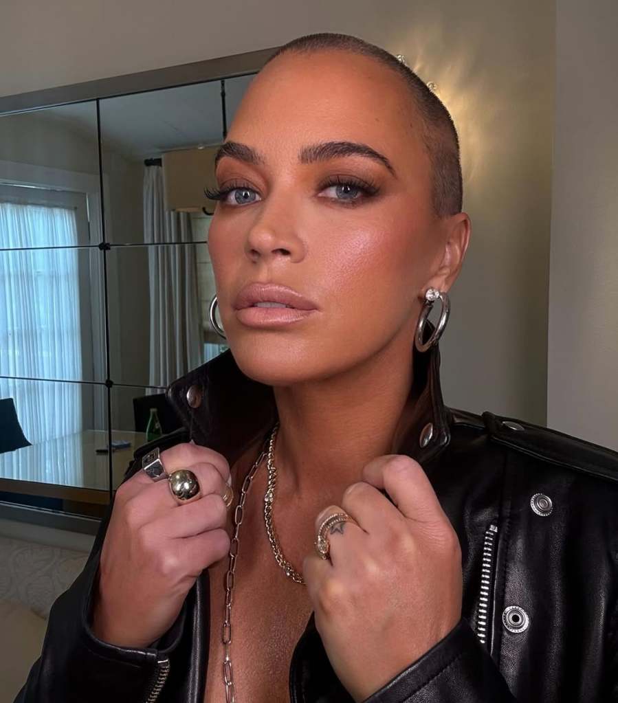 Teddi Mellencamp in a leather jacket