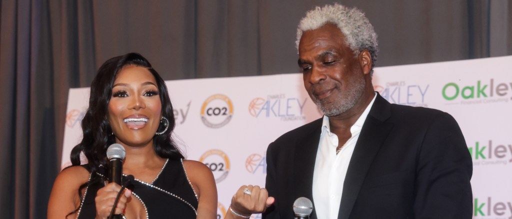 Angela Oakley and Charles Oakley at the Charles Oakley Foundation gala