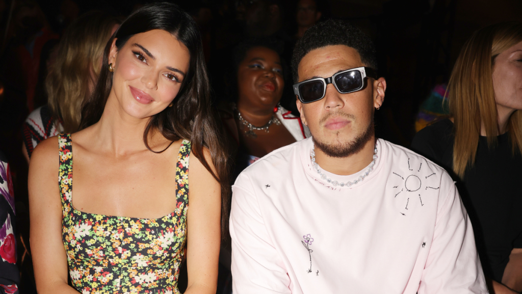 Kendall Jenner and Devin Booker at the Marni Spring 2023 ready to wear runway show front row on September 10, 2022 in Brooklyn, New York.