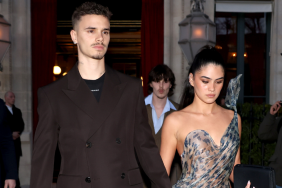 Romeo Beckham and Kim Turnbull are seen during the Womenswear Fall/Winter 2025/2026 as part of Paris Fashion Week on March 07, 2025 in Paris, France.