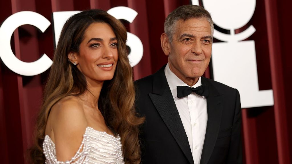 Amal Clooney and George Clooney attend The 78th Annual Tony Awards at Radio City Music Hall on June 08, 2025 in New York City.
