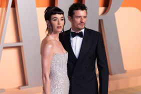 Katy Perry and Orlando Bloom attend the 2025 Vanity Fair Oscar After Party Arrivals on March 3, 2025 at Wallis Annenberg Center for the Performing Arts in Beverly Hills, California.