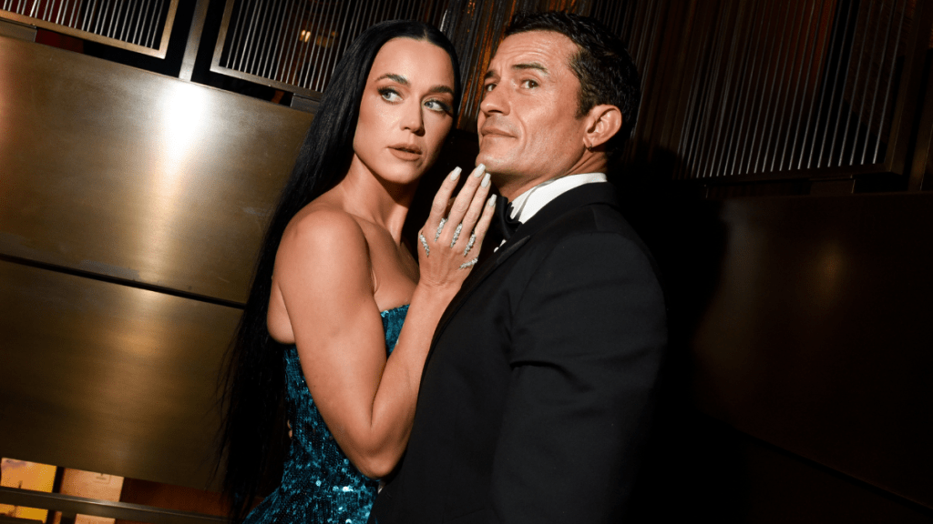 Katy Perry and Orlando Bloom at the Kering Caring for Women Dinner during New York Ready to Wear Fashion Week held at The Pool on September 9, 2024 in New York, New York.