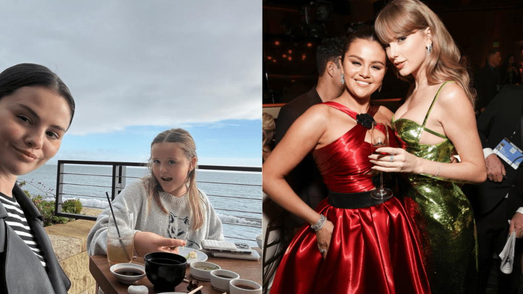 Selena Gomez and her sister Gracie, Selena Gomez and Taylor Swift at the 81st Annual Golden Globe Awards, airing live from the Beverly Hilton in Beverly Hills, California on Sunday, January 7, 2024, at 8 PM ET/5 PM PT, on CBS and streaming on Paramount+.