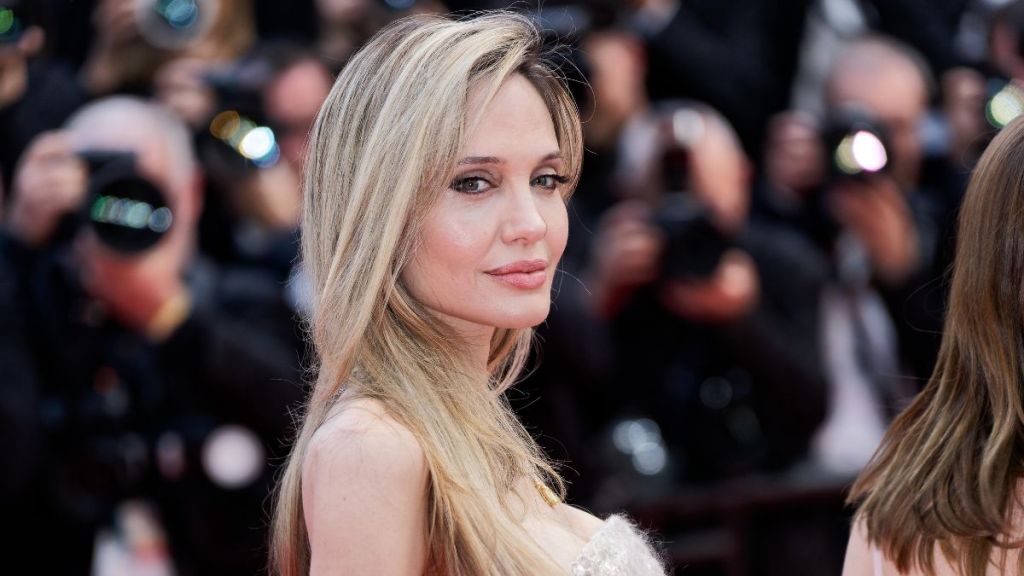 Angelina Jolie attends the "Eddington" red carpet at the 78th annual Cannes Film Festival at Palais des Festivals on May 16, 2025 in Cannes, France.