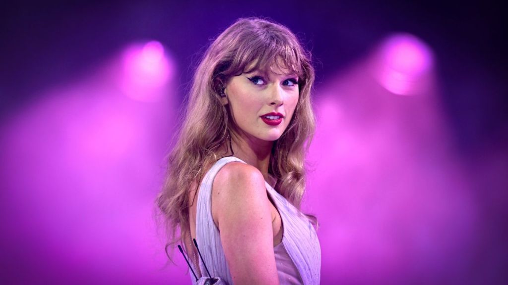 Taylor Swift performs onstage during "Taylor Swift | The Eras Tour" at Wembley Stadium on August 15, 2024 in London, England.