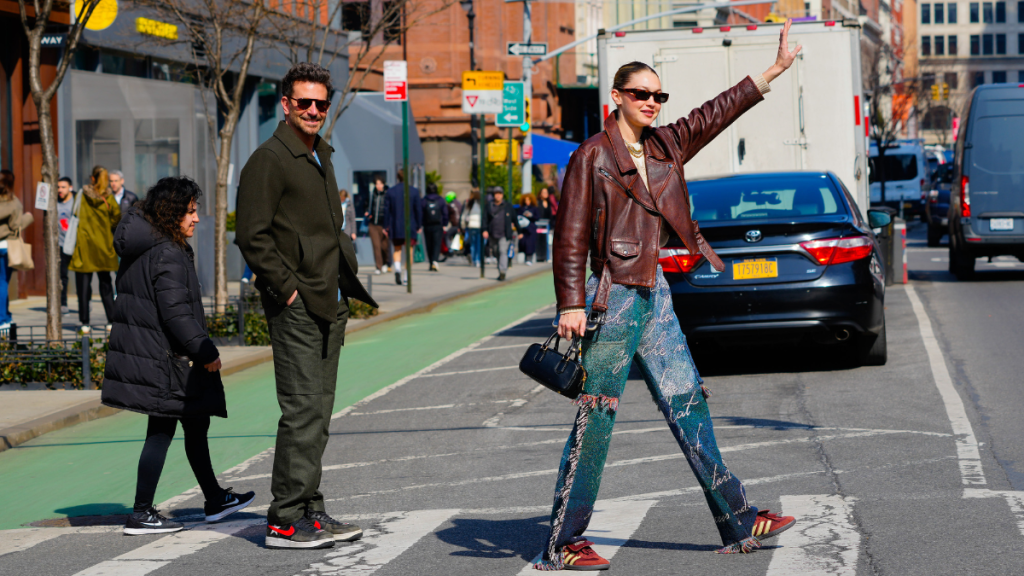 Gigi Hadid and Bradley Cooper are seen on February 27, 2024 in New York City.