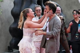 Scarlett Johansson and Jonathan Bailey attend the "Jurassic World Rebirth" New York Premiere at Lincoln Center on June 23, 2025 in New York City.