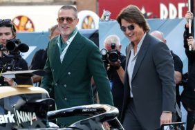 Brad Pitt and Tom Cruise attend the European Premiere of F1 ® The Movie at Cineworld, Leicester Square on June 23, 2025 in London, England.