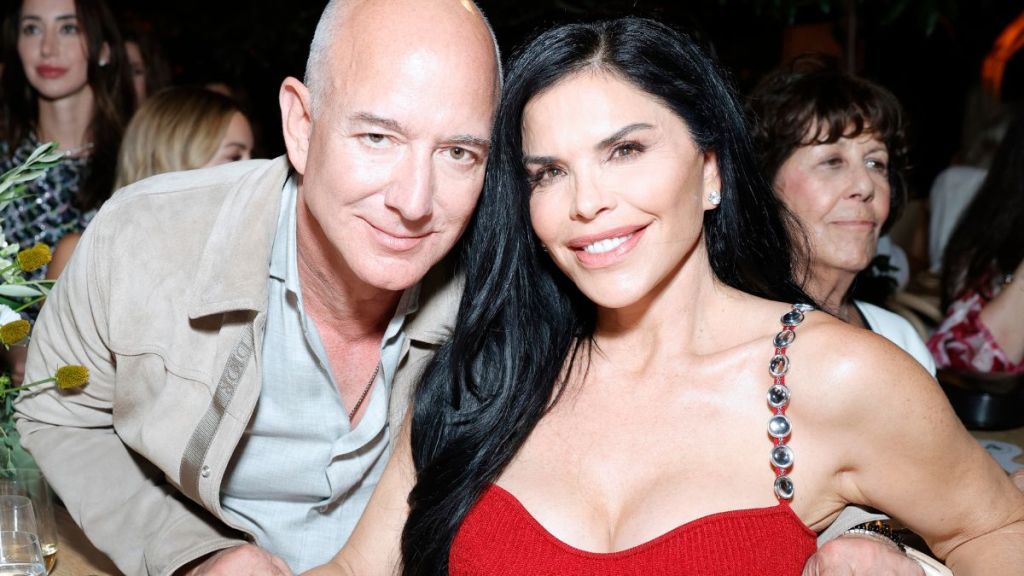Jeff Bezos and honoree Lauren Sánchez attend the TIAH 5th Anniversary Soiree at Private Residence on August 26, 2023 in Los Angeles, California.