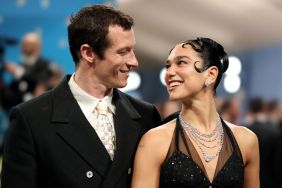 Callum Turner and Dua Lipa attend the 2025 Met Gala Celebrating "Superfine: Tailoring Black Style" at Metropolitan Museum of Art on May 05, 2025 in New York City.