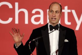 Britain's Prince William, Prince of Wales delivers a speech during the London Air Ambulance Charity Gala Dinner at The OWO on February 7, 2024 in London, England.