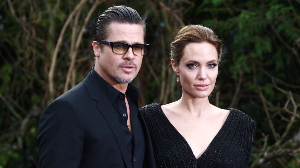 Brad Pitt and Angelina Jolie attend a private reception as costumes and props from Disney's "Maleficent" are exhibited in support of Great Ormond Street Hospital at Kensington Palace on May 8, 2014 in London, England