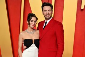 Alba Baptista and Chris Evans attend the 2024 Vanity Fair Oscar Party