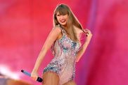 Taylor Swift performs on stage during the "Taylor Swift | The Eras Tour" at Wembley Stadium on August 15, 2024 in London, England