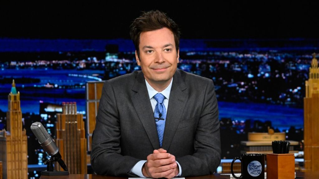 Host Jimmy Fallon during chit-chat on Monday, May 1, 2023