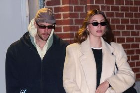 Justin Bieber and Hailey Bieber are seen on February 05, 2025 in New York City.