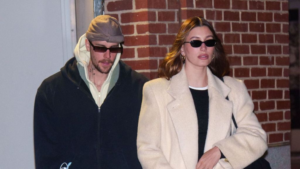 Justin Bieber and Hailey Bieber are seen on February 05, 2025 in New York City.