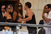 Kim Kardashian, Khloé Kardashian and Orlando Bloom ahead of Jeff Bezos and Lauren Sanchez Wedding on June 26, 2025 in Venice, Italy