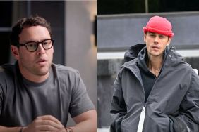 Scooter Braun on 'The Diary of a CEO' podcast, Justin Bieber is seen on April 15, 2025 in Los Angeles