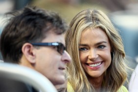 Denis Richards and Charlie Sheen at a Mets Game in 2012