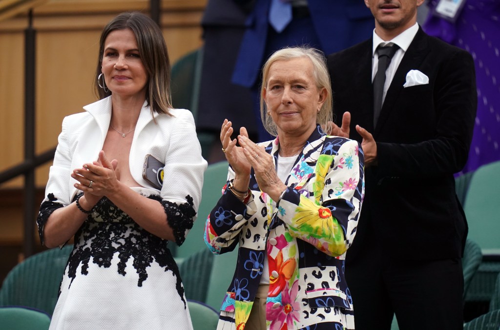 Julia Lemigova and Martina Navratilova
