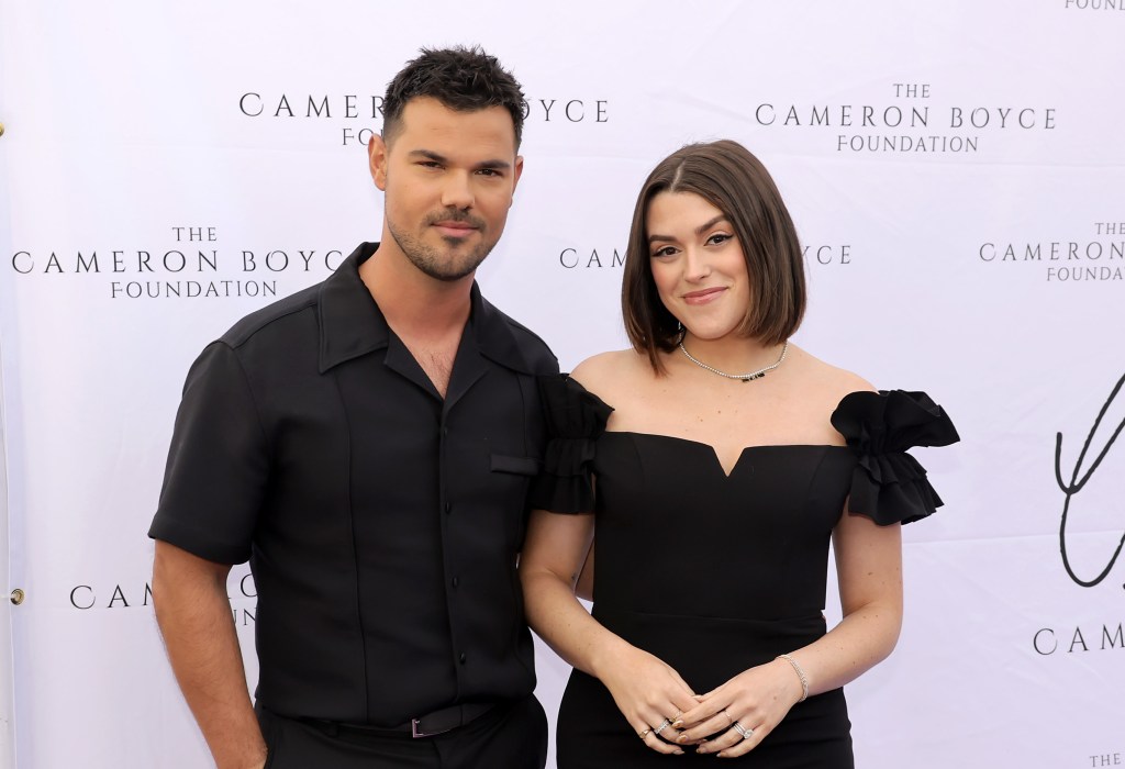Taylor Lautner and Tay Lautner wearing black at the Cameron Boyce foundation gala
