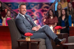 Jesse Palmer on the Bachelor tell-all sitting with his legs crossed