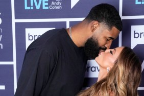 Larsa Pippen and Jeff Coby kissing backstage at Watch What Happens Live