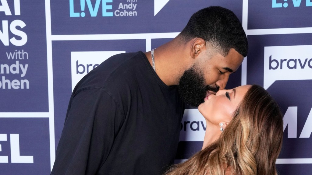 Larsa Pippen and Jeff Coby kissing backstage at Watch What Happens Live