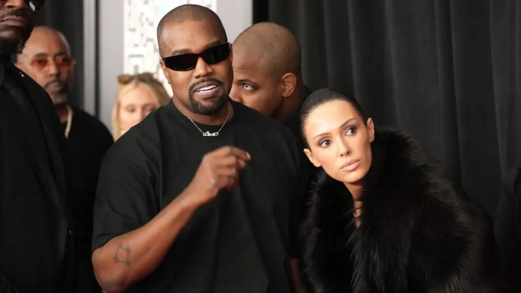 Kanye West and Bianca Censori attend the 67th GRAMMY Awards at Crypto.com Arena on February 02, 2025 in Los Angeles, California