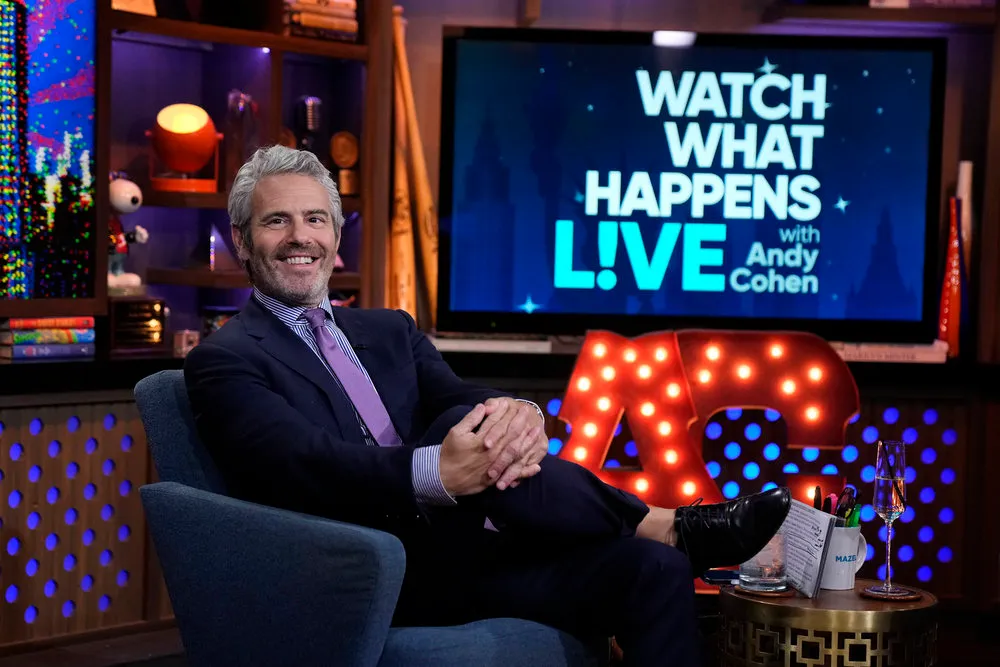 Andy Cohen on the WWHL set