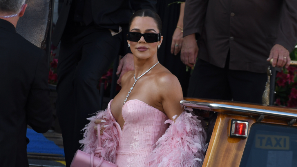 Khloé Kardashian sighting ahead of the Jeff Bezos and Lauren Sanchez wedding on the island of San Giorgio Maggiore on June 27, 2025 in Venice, Italy., Italy.
