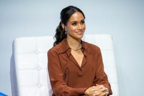 Meghan, Duchess of Sussex, during a forum about digital responsibility at EAN University during a visit around Colombia on August 15, 2024 in Bogota, Colombia.