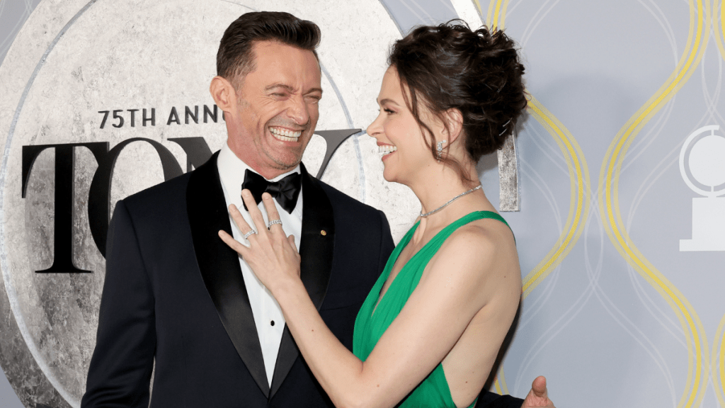 Hugh Jackman and Sutton Foster attend the 75th Annual Tony Awards at Radio City Music Hall on June 12, 2022 in New York City.