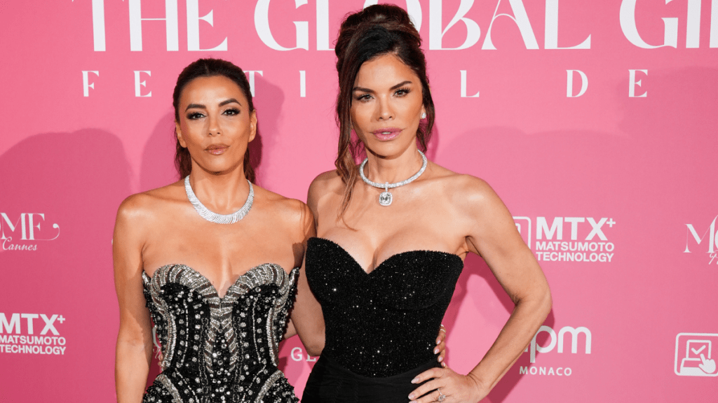 Eva Longoria and Lauren Sánchez attend the Global Gift Gala at the 78th annual Cannes Film Festival on May 19, 2025 in Cannes, France.