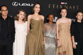 Maddox, Vivienne, Zahara, Shiloh and Knox arrive for the world premiere of Marvel Studios' "Eternals" at the Dolby theatre in Los Angeles, October 18, 2021.
