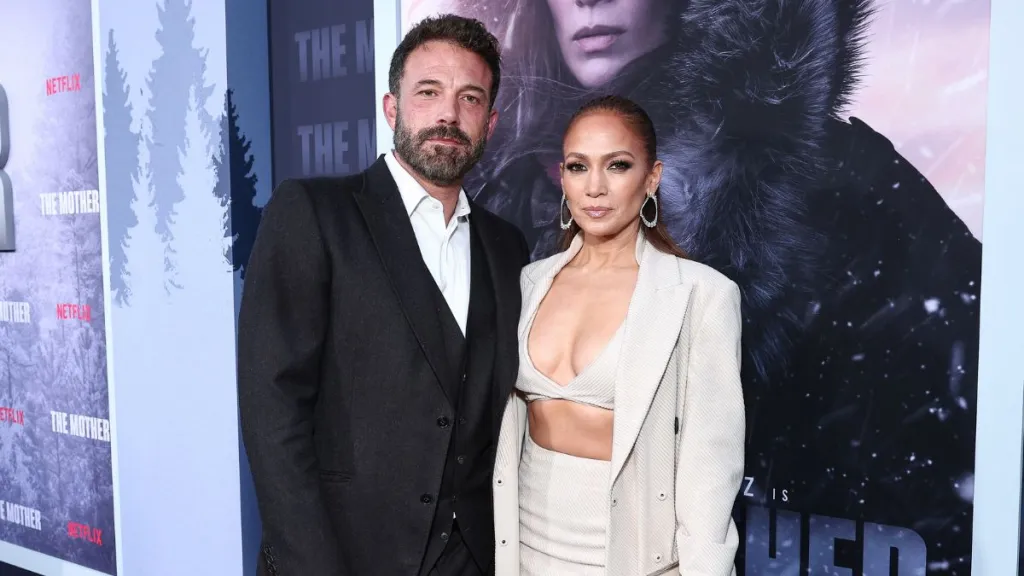 Ben Affleck and Jennifer Lopez at the premiere of "The Mother" held at Regency Village Theatre on May 10, 2023 in Los Angeles, California.