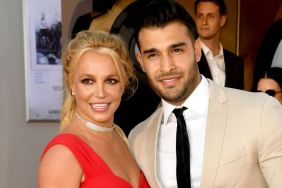 Britney Spears and Sam Asghari arrive at the premiere of Sony Pictures' "One Upon A Time...In Hollywood" at the Chinese Theatre on July 22, 2019 in Hollywood, California.