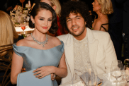Selena Gomez and Benny Blanco attend the 82nd Annual Golden Globe Awards at The Beverly Hilton on January 05, 2025 in Beverly Hills, California.