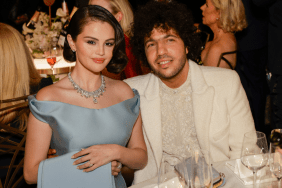 Selena Gomez and Benny Blanco attend the 82nd Annual Golden Globe Awards at The Beverly Hilton on January 05, 2025 in Beverly Hills, California.