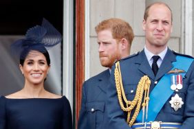 Meghan, Duchess of Sussex, Prince Harry, Duke of Sussex and Prince William, Duke of Cambridge watch a flypast to mark the centenary of the Royal Air Force from the balcony of Buckingham Palace on July 10, 2018 in London, England.